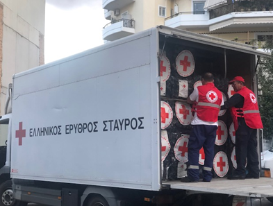 Αποστολή Ανθρωπιστικής Βοήθεια στην Αλβανία από τον Ελληνικό Ερυθρό Σταυρό.