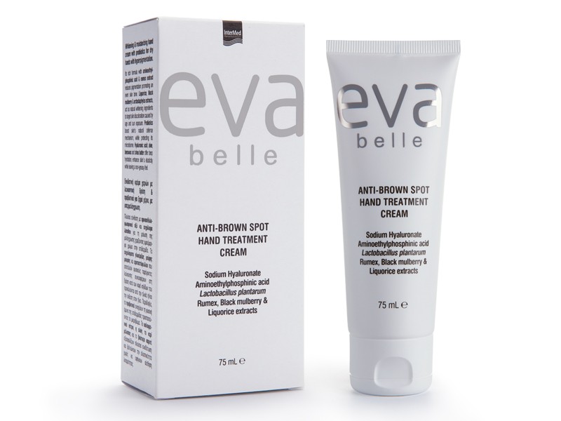Συσκευασία του προϊόντος Eva Belle Anti-Brown Spot Hand Treatment Cream της InterMed
